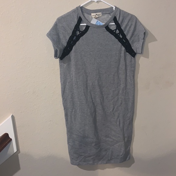 “Lace Up” Sweatshirt Dress - Picture 2 of 3